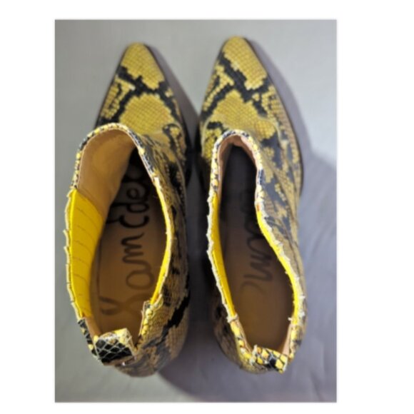 Sam Edelman Women Winona Yellow Snake Print Leather Western Bootie Size 6M - Picture 5 of 6